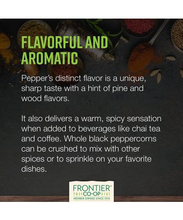 Frontier Natural Products Whole Black Peppercorns - 16 oz (453 g) | Premium Spices for Flavor - Buy Online on GoSupps.com