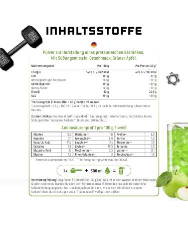 Clear Whey Isolate Protein Shake - Fruity Green Apple Flavor | High-Quality 900g Protein Isolate for Refreshing Nutrition - Buy Online on GoSupps.com