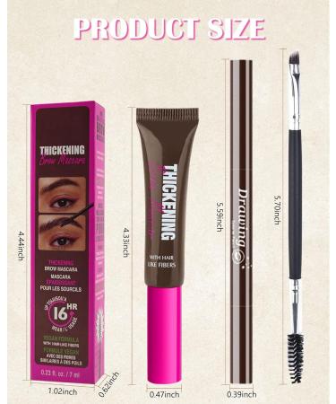 Tinted Brow Gel Kit-1 Black Tinted Eyebrow Mascara Gel & 1 Eyebrow Pencil Black Waterproof Thickening Long Lasting Transfer-Proof Brow Glue Fill Shaping Eyebrow Makeup with Brow Tool & Brush-Set 8 Set 8 Black - Buy Online on GoSupps.com
