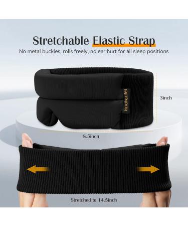 Blackout Sleep Mask for Women & Men - Adjustable Soft Eye Mask for Travel & Night Shift - Ideal for Airplane & Rest Black - Buy Online on GoSupps.com