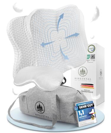 Birkental orthopedic pillow set - height -adjustable pillow as a neck support pillow - memory foam - ergonomic sleeping pillow - as a sides and belly sleeper pillow