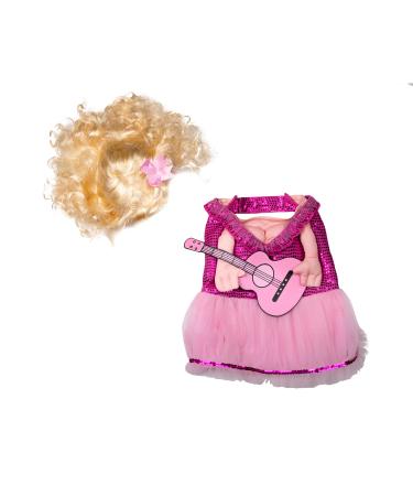 Pink Dress, Guitar & Wig Set - XS/S XS/S Pink