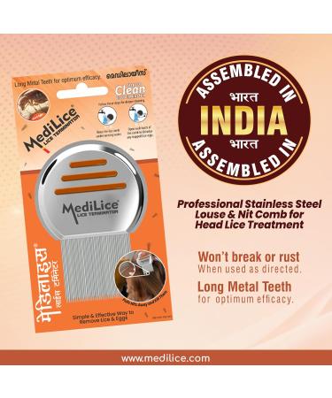 Professional Lice Terminator Comb - Stainless Steel Rust-Free | Micro-Groove Teeth for Effective Louse & Nits Removal | Original Brand - Buy Online on GoSupps.com