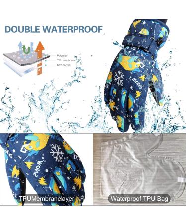 Chanurae Children's Winter Cycling Gloves - Waterproof Ski Gloves for Kids Aged 4-9 | Windproof Thermo Gloves for Skiing & Cycling - Violet - Buy Online on GoSupps.com