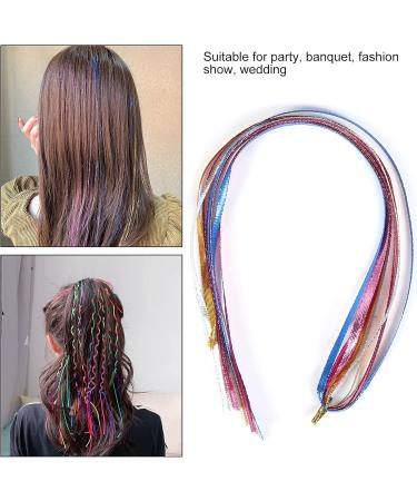 4 Size Hair Tinsel Strands DIY Braiding Hair String Dreadlocks Yarn Strings Hair Styling Decoration Accessories for Women and Girls Hip Hop(6mm flat) - Buy Online on GoSupps.com