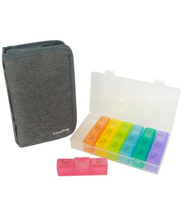 7 Day Travel Pill Organizer and Premium Case