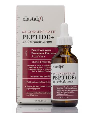 Elastalift Peptide Facial Serum Moisturizer Skin Care Oil For Face, Wrinkles, Fine Lines, & Puffiness. Moisturizing 6X Peptide Concentrate Serum W/ Collagen Plumps, Lifts, Evens Skin Tone, 1.75 Fl Oz 1.75 Fl Oz (Pack of 1)…