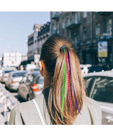 52 Colored Synthetic Hair Feathers + 200 Micro Rings & Tools for Women's Hair Extensions - Buy Online on GoSupps.com