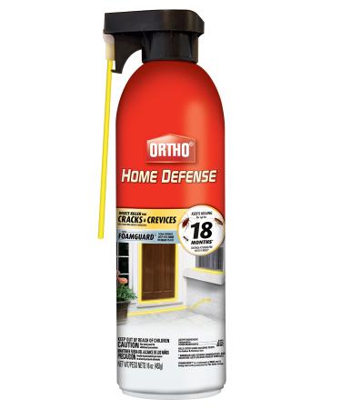 Ortho Home Defense Insect Killer for Cracks & Crevices - Spray Foam Kills Ants, Cockroaches, Fleas, Centipedes, Crickets, Boxelder Bugs & Other Listed Common Insects, Long-Lasting, 16 oz.