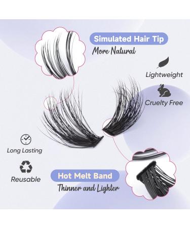 TOOCHUNAG Fluffy Cluster Lashes 60D+80D - 280pcs DIY Russian Wispy Eyelash Extensions - Buy Online on GoSupps.com
