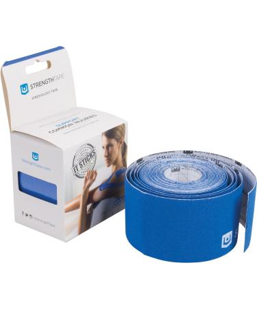 StrengthTape Kinesiology Tape 5 Meter Uncut roll Supports Injuries During Recovery Blue Uncut - Buy Online on GoSupps.com