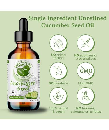 Bella Terra Oils - Cucumber Seed Oil 8 oz - Harness the Potent Nutritional Profile of Cucumber Loaded with Vitamin K & Biotin Luminous Skin Beckons 8 Fl Oz (Pack of 1) - Buy Online on GoSupps.com