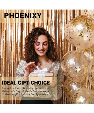 Phoenixy 10 Colors Gel Nail Polish Kit - Autumn Gel Nail Set with 80W UV/LED Lamp - Base Glossy Matte Top Coat - Starter Kit Gift for Women - Buy Online on GoSupps.com