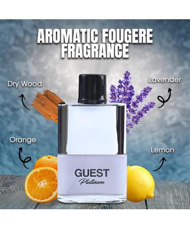 Guest Platinum Sensual Woody Fragrance for Men | Long Lasting Cologne Aromatic Scent Eau de Parfum Natural Spray - Great Holiday Gift 3.4 Fl Oz/100 Ml - Buy Online on GoSupps.com