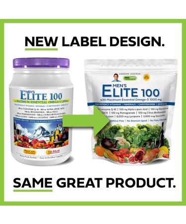 ANDREW LESSMAN Men's Elite-100 Multivitamin with Maximum Essential Omega-3 1000 mg - 120 Packets | Potent Nutrients, Essential Vitamins, Minerals, Phytonutrients | No Additives | 120 Servings - Buy Online on GoSupps.com