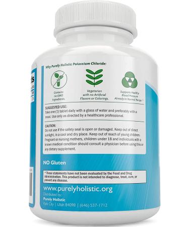 Potassium Chloride 99mg Supplement - 365 Tablets | 1 Year Supply | Supports Healthy Blood Pressure & Muscle Function | Vegetarian | Non GMO - Buy Online on GoSupps.com