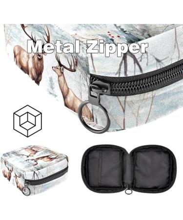 Menstruation Upholstered Bag for Women & Girls - Zippered Collectible for Tampons - Merry Christmas Santa Claus Design - 4.7x6.6x6.6 in - Buy Online on GoSupps.com