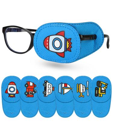 6 Piece Kids Eye Patches Reusable Eye Patch for Glasses Eyepatch for Children Treating Lazy Eye Strabismus Amblyopia Girl Boy Soft Eye Patch Blue To Cover Left Eye