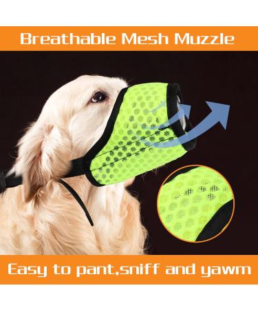 Yaodhaod XXL Green Dog Muzzle - Breathable Mesh Prevents Biting Chewing & Eating - Ideal for Large Dogs - Buy Online on GoSupps.com