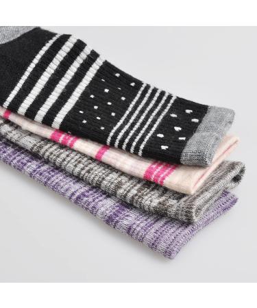GKX Women's Merino Wool Hiking Cushion Crew Socks - 4 Pairs Mixcolor - Buy Online on GoSupps.com