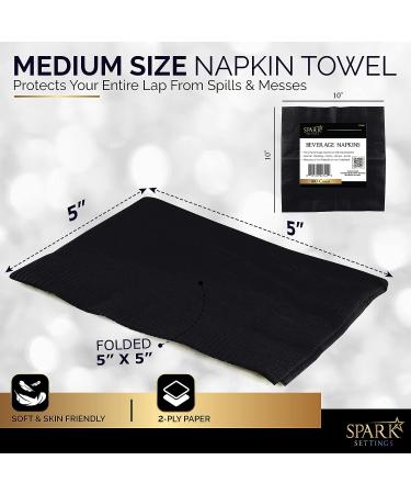 Amcrate Big Party Pack 100 Count Black Beverage Napkins - Ideal for Wedding  Party  Birthday  Dinner  Lunch  Cocktails. (5 x 5) - Buy Online on GoSupps.com