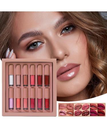 WJnflQN Lip Gloss For Girls Moisturizing Lip12 Parts Moisturizing Liquid Lipstick for Women and Beauty Lovers for Evening Occasions and Styling - Buy Online on GoSupps.com