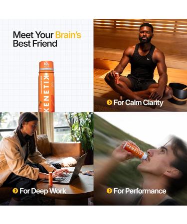 KENETIK Caffeine-Free Focus Shots Brain Fuel for Mental Clarity and Cognitive Endurance Sugar-Free Bioidentical Ketones (D-BHB) 2oz 6 Pack Tangerine Tangerine 2 Fl Oz (Pack of 6) - Buy Online on GoSupps.com