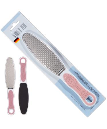 Wonder Pedi Double Sided Foot File - Emery and Stainless Steel - Professional Callus Remover for Feet - Feet Scrubber Dead Skin - Heel Scraper for Cracked Heels Repair - Foot Rasp