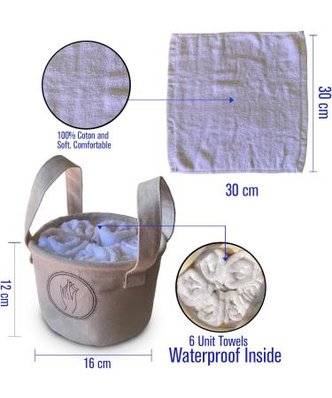 Small Canvas Towel Bag for Makeup Remover Cloths - 6 Pack (12x12 inch) | Premium Extra Absorbent Cotton - Buy Online on GoSupps.com