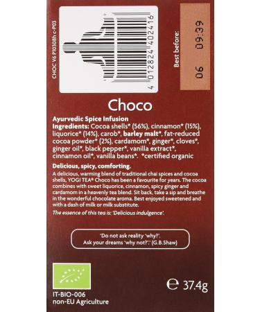 Yogi tea Th Bio Chocolat 37.4 g - Pack de 6 - Buy Online on GoSupps.com