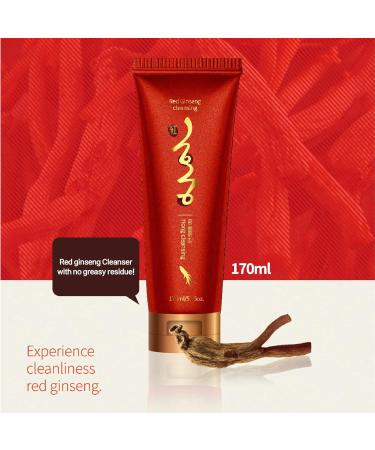 Korean Red Ginseng Foam Cleanser - Deep Clean & Moisturize Daily | 1 000PPM Red Ginseng & Hibiscus | Hong Cosmetic | 2 EA - Buy Online on GoSupps.com