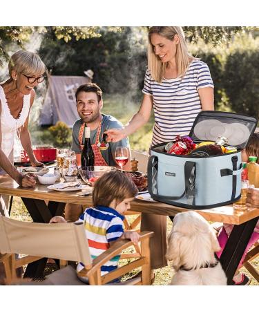 GARDRIT 39L Large Cooler Bag - Collapsible Leakproof Insulated Lunch Box for Camping & Picnic - Gray 60 Cans Capacity - Buy Online on GoSupps.com