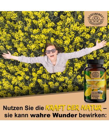 St. John's Wort Capsules 180 pcs | 5000mg 10:1 Extract | Vegan & Lab Tested - De-Scheunengut  - Buy Online on GoSupps.com