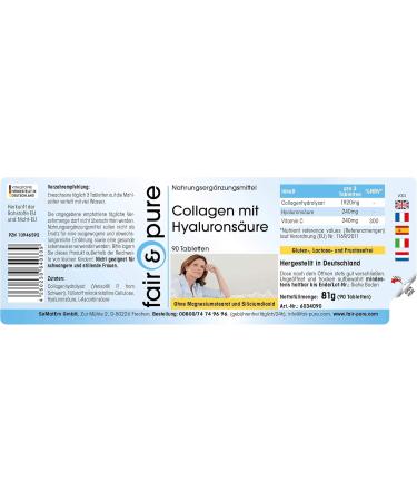 Fair & Pure - Collagen with hyaluronic acid and vitamin C - 90 tablets - Buy Online on GoSupps.com