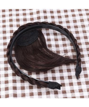 SHERCHPRY Forehead Hair Extension Clip On Bangs Extensions braid headband Braided Hair Hoop hair barrettes for women fringe hair extensions bangs hair clip hair quality explosive clip Miss Brown Medium - Buy Online on GoSupps.com