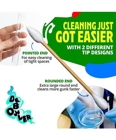Debowler Xtra Large Cotton Swabs 300 Count - Super Absorbent Bamboo Cotton Buds for Detail Cleaning - Multipurpose with Bamboo Stems - 1 Pack - Buy Online on GoSupps.com