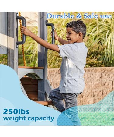 Set of 2 Playground Handles for Kids Safety - Black | Swing Set Hand Grips for Playset, Climbing Frame, Jungle Gym, Play House - Buy Online on GoSupps.com