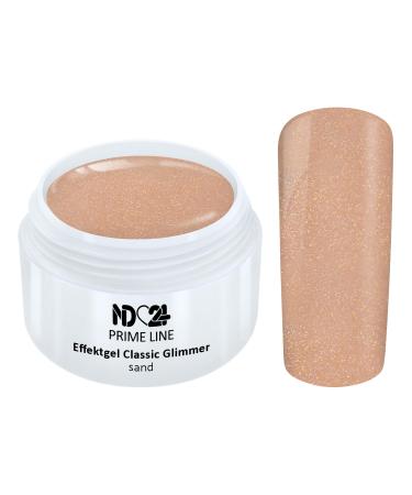 Prime Line - Uv Led Gel Glitter Sand Effect Brown Studio Quality - Made in Germany - 5ml