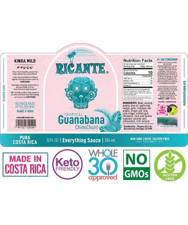Ricante Tropical Guanabana ChimiChurri Everything Sauce 12oz - Keto, Gluten Friendly, Whole 30 Approved - Buy Online on GoSupps.com