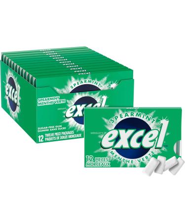 EXCEL Spearmint Flavoured Sugar Free Chewing Gum 12 Pieces 12 Packs & White Bubblemint Teeth Whitening Sugar Free Chewing Gum 18 Pieces 3 Packs - Buy Online on GoSupps.com