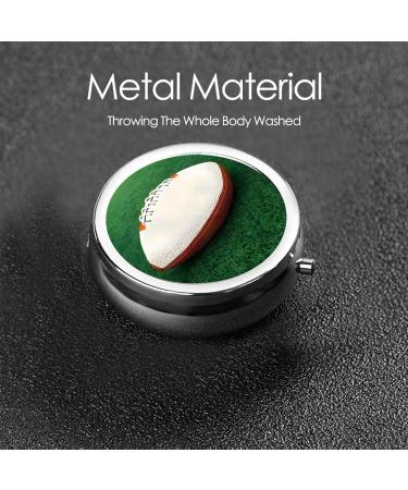 White Rugby Ball Pill Box | 3-Compartment Portable Organizer for Travel & Purse - Buy Online on GoSupps.com