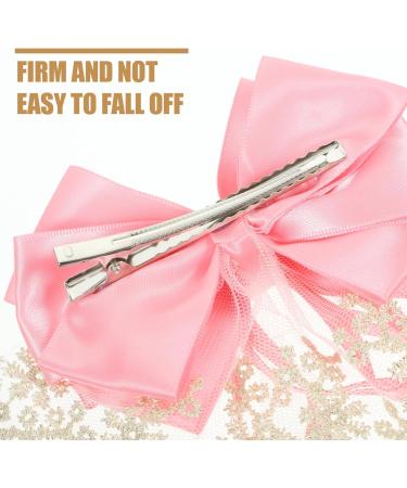 Beaupretty Large Bow Hair Clip Lace Bow Hair Clip Decorative Hair Clip Huge Bow Barrette Hair Bows for Women Pink - Buy Online on GoSupps.com