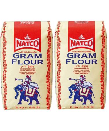 Shop 2 x 2kg Natco Gram Flour - Premium Besan Chickpea Flour for Perfect Pakoras & Onion Bhajis - International Shipping Available - Buy Online on GoSupps.com