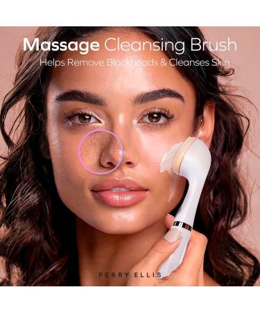 Perry Ellis 3-in-1 Massaging Beauty Brush for Women | Eye Massager & Facial Cleansing Brush | Battery Operated Skin Care Tool - 3 Modes for Makeup & Skincare - Buy Online on GoSupps.com