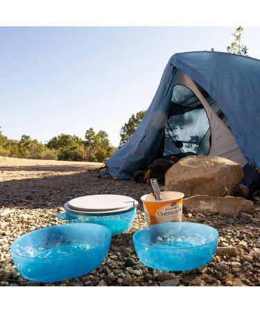 Sun Company Zero Bowls - 4-Pack Nesting Bowls with Water-Tight Lid for Camping | Dishwasher-Safe Travel Mess Kit | Blue Ice - Buy Online on GoSupps.com