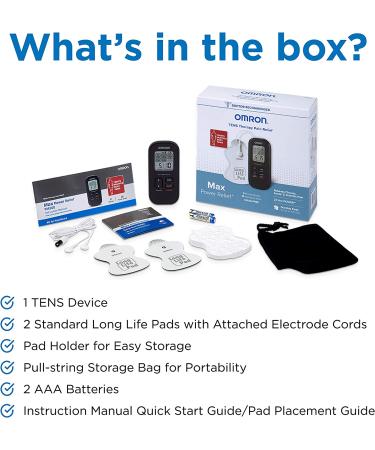 OMRON Max Power Relief TENS Unit for Drug-Free Pain Relief - Muscle Stimulator for Back, Arm, Shoulder, Leg, Foot, Arthritis Pain - Simulated Massage Therapy (PM500) - Buy Online on GoSupps.com