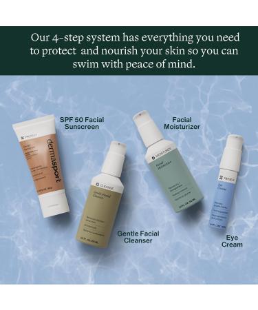 Dermasport Complete Skin Care Set for Swimmers - SPF 50 Sunscreen Facial Moisturizer Eye Cream Cleanser | All-in-One Natural Care for Healthy Skin - Buy Online on GoSupps.com