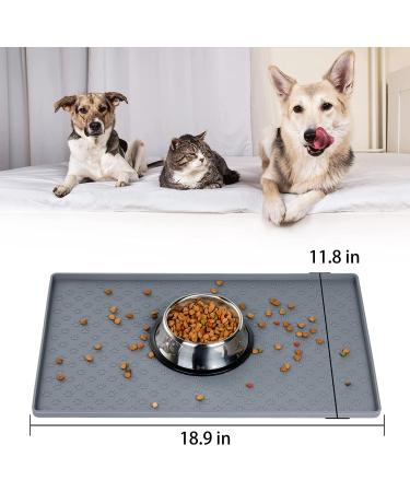 Silicone Dog Feeding Mat for Food and Water - Waterproof, Slip-Resistant, Raised Edges - Prevents Mess on Floors - Buy Online on GoSupps.com