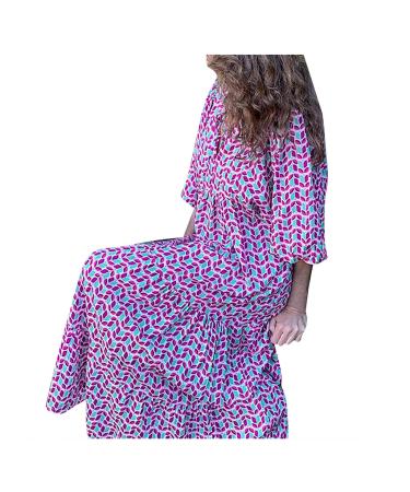 Women Casual Loose Swiss Dot Dress Smocked Short Sleeve Maxi Long Vacation Beach Flowy Swing Sun Dresses 562-zayeh-a-1 L