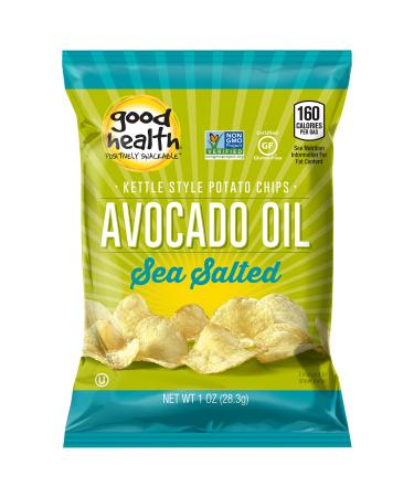 Good Health Kettle Style Potato Chips, Avocado Oil, Sea Salt, 1 oz. Bag, 30 Pack  Gluten Free, Crunchy Chips Cooked in 100% Avocado Oil, Great for Lunches or Snacking on the Go Sea Salt (Chips) 1 Ounce (Pack of 30) - Buy Online on GoSupps.com